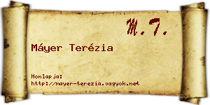 Máyer Terézia névjegykártya